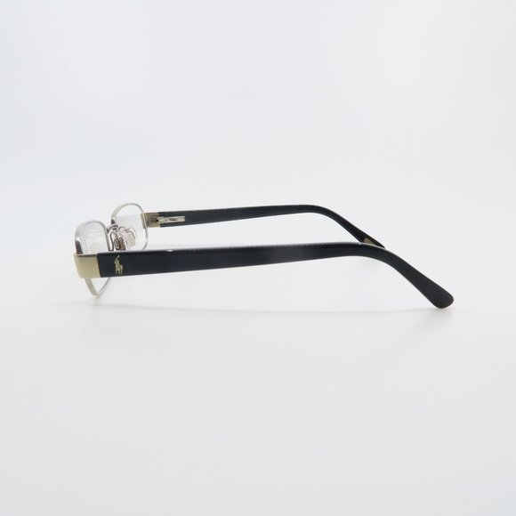 Polo Ralph Lauren Silver Metal-Black Acetate Rectangle Kids Eyeglasses. - Picture 6 of 8